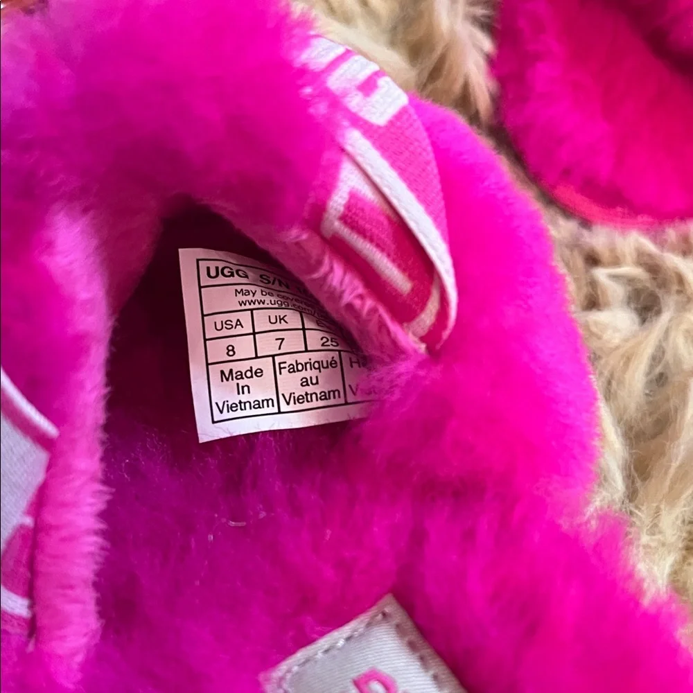 UGG Fuchsia Fluffy Slides, Toddler Size 8